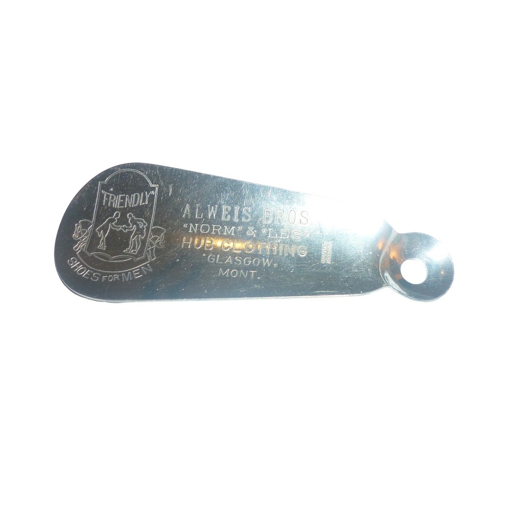 Vintage Friendly Shoes Shoehorn Alweis Bros Hub Clothing Glasgow Montana Vtg‎ Ad